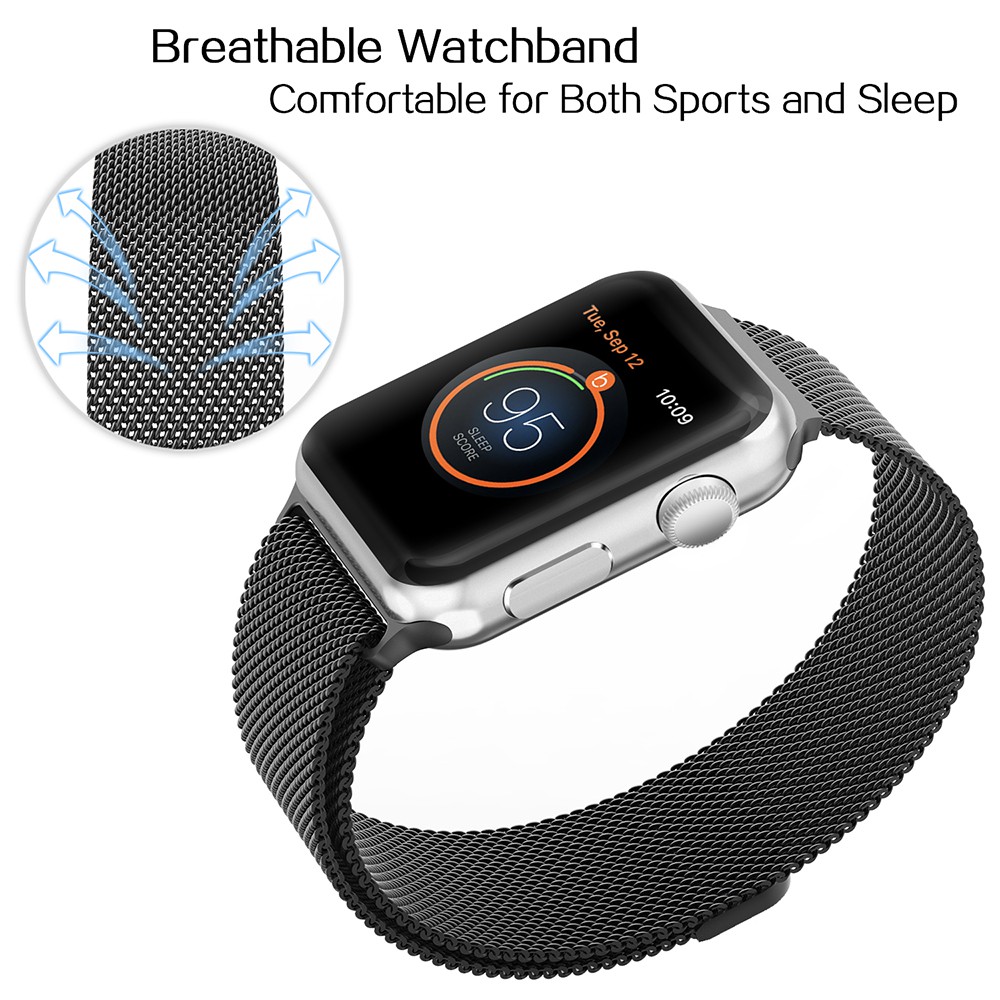 Strap Apple Watch Milanese Loop Magnetic Tali Sport Band Stainless Steel iWatch 38mm 40mm 41mm 42mm 44mm 45mm 49mm Apple Watch Series 1 2 3 4 5 6 7 SE 8 ultra Tali Jam Apple