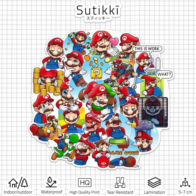 

Sticker Pack Mario Mood Games Mario Bros MarioBros Die Cut Vinyl sukik90 Murah