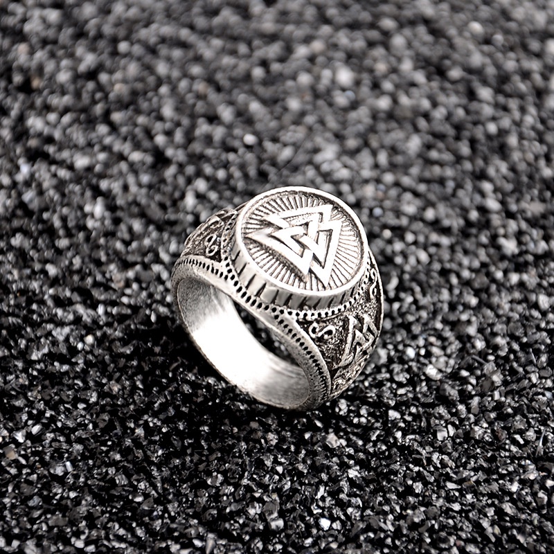 Nordic mitologi Viking vintage aoding logo ornamen pria cincin hipster kreatif sederhana aksesoris c