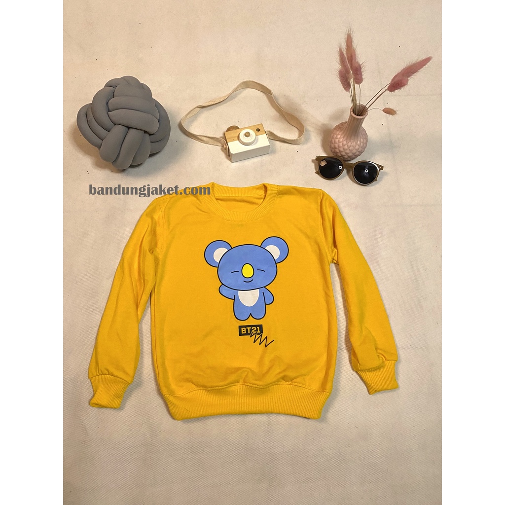 SWEATER ANAK CREW NECK BT21W PANDA // SWEATER BASIC ANAK BTS KOREA KEREN