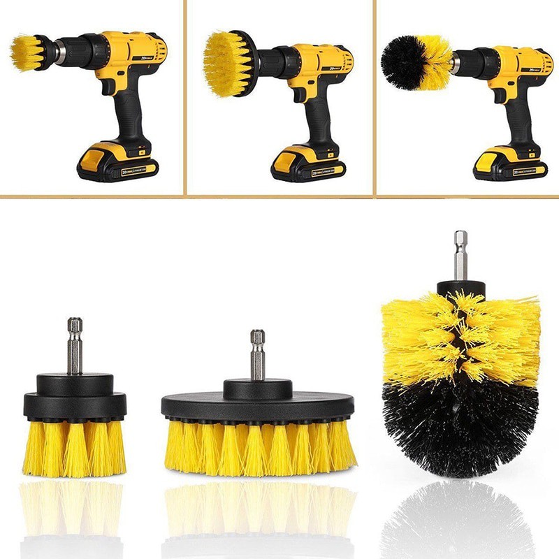 Kepala Sikat Bor Elektrik Power Cleaning Head Drill Brush 3 pcs
