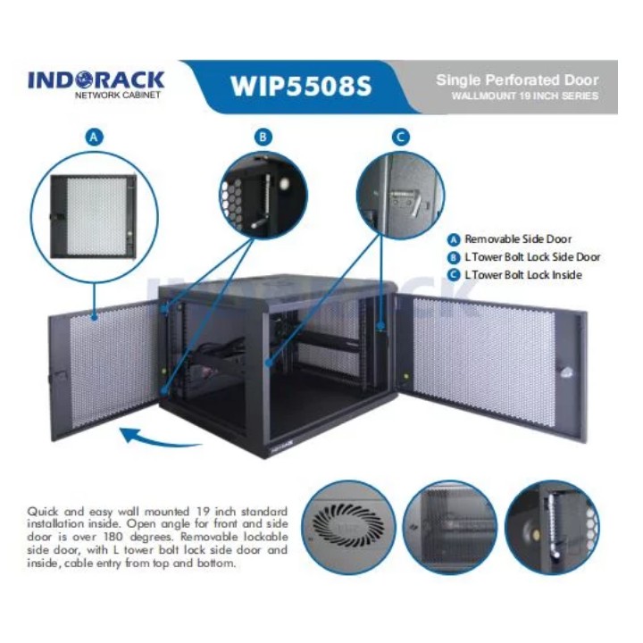 Wallmount Rack WIP5508S Rack Server 8U Single Perforated Door 19 inch Series