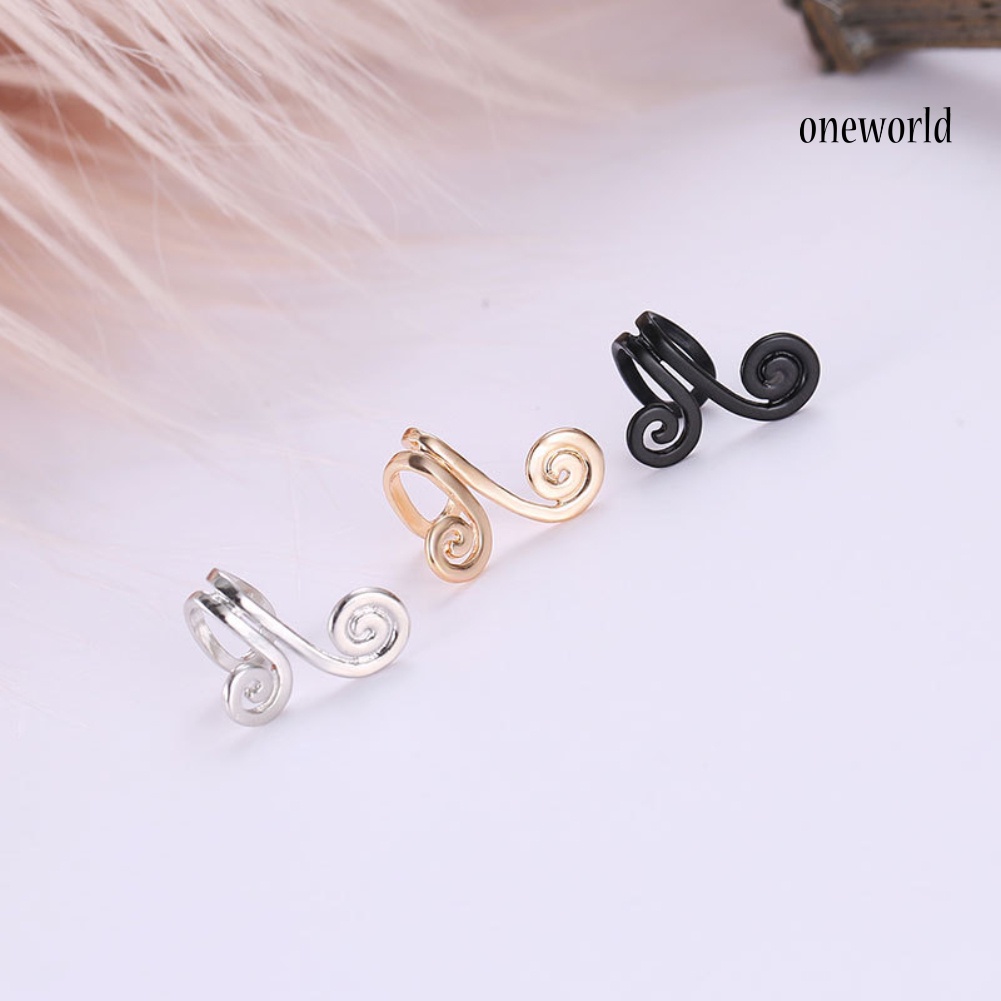 OW@ Fashion Women Hoop Shape Ear Clips Earrings Non-Piercing Jewelry Party Gift