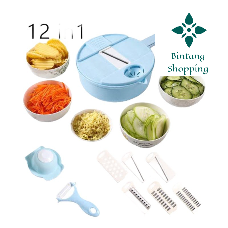 Alat Pemotong Sayuran Kentang Multifungsi 12 in 1