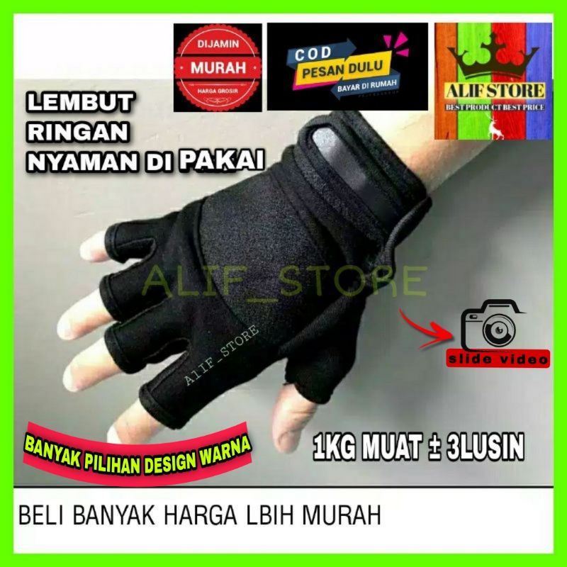 GROSIRAN Sarung Tangan Motor setengah jari buntung terlaris gloves pria berkendara sepeda gojek grab