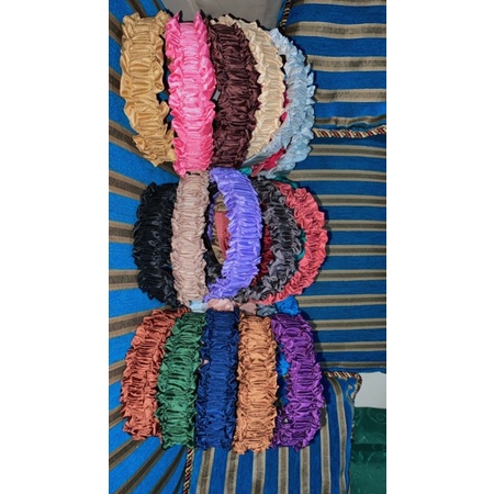 1 LUSIN BANDO CANTIK SCRUNCHIE / RUFFLE