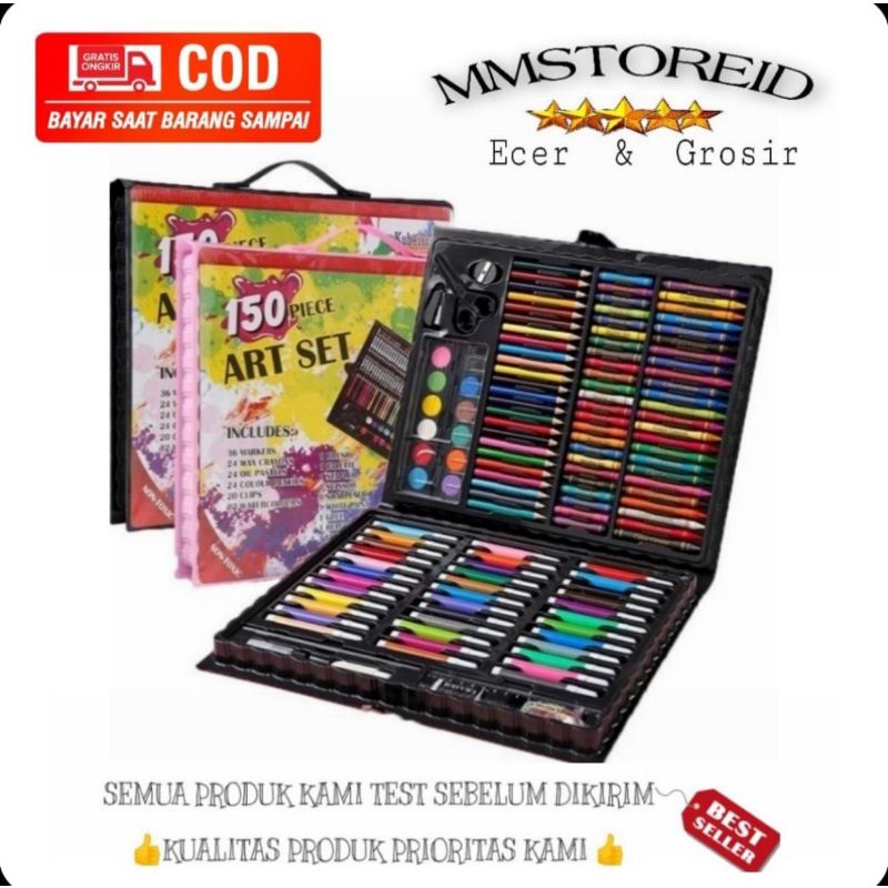 Jual MM - Crayon Set 150 Pensil Warna Art Set 150 In 1 Alat Mewarnai ...