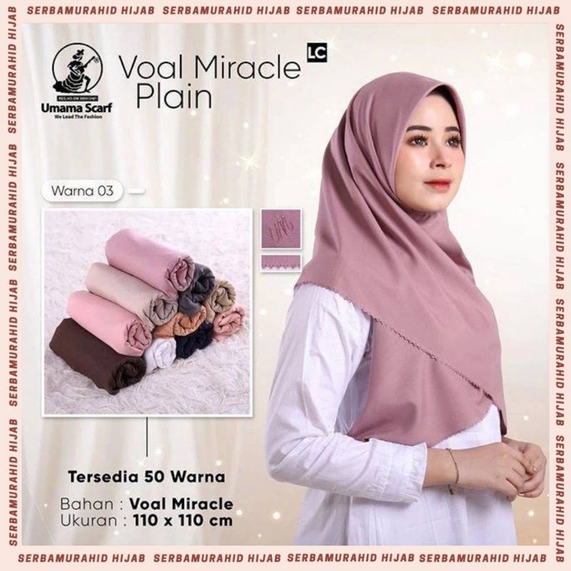 HIJAB SEGI EMPAT LASERCUT VOAL MIRACLE UMAMA/ Kerudung Umama/Kerudung segi empat