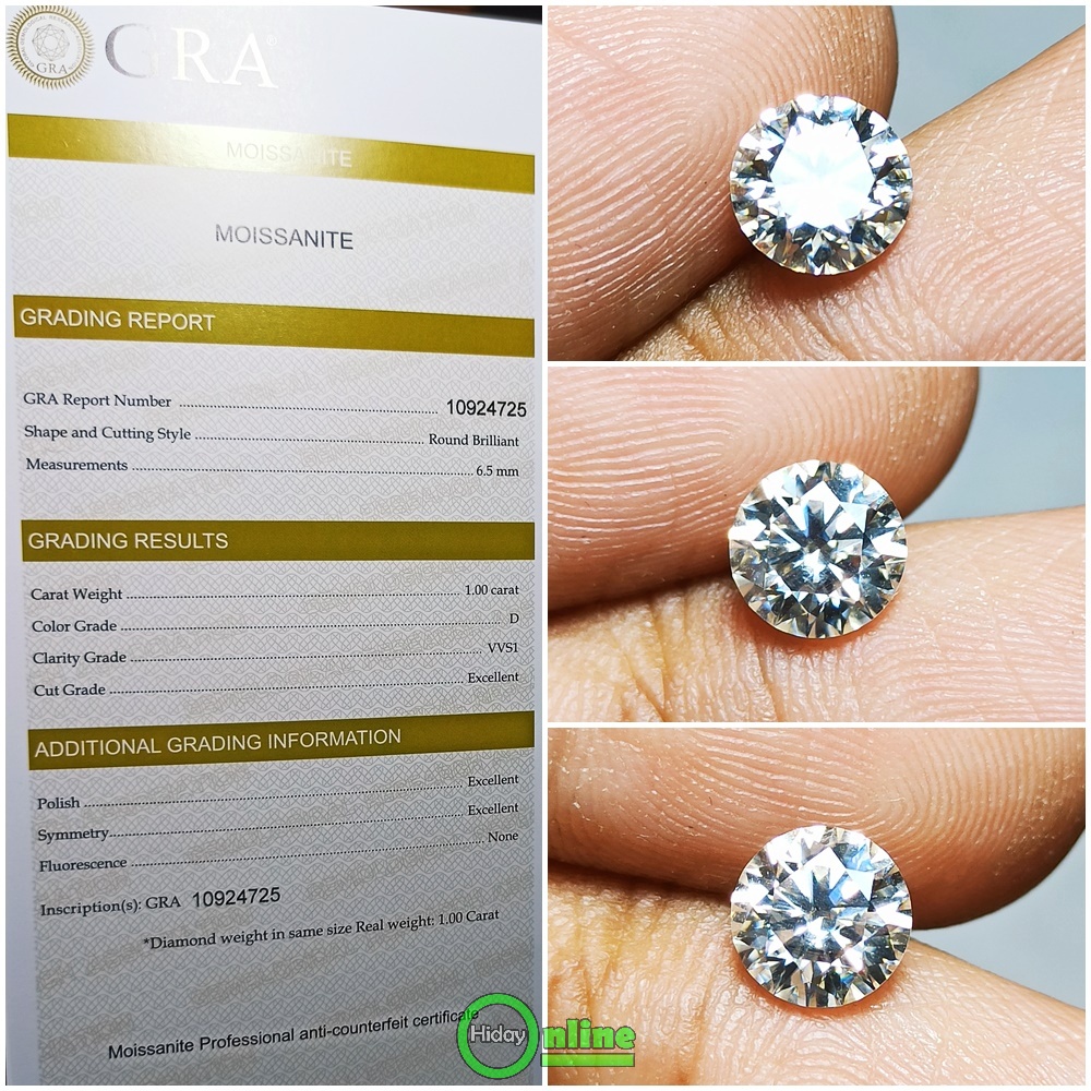 MOISSANITE ASLI GRA LENGKAP SERTIFIKAT GRA RESMI / BERLIAN DIAMOND