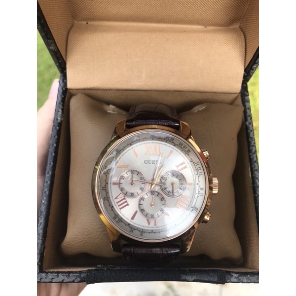 Guess Chronograph Leather Strap Men Watch W0380G4 | Original | Preloved