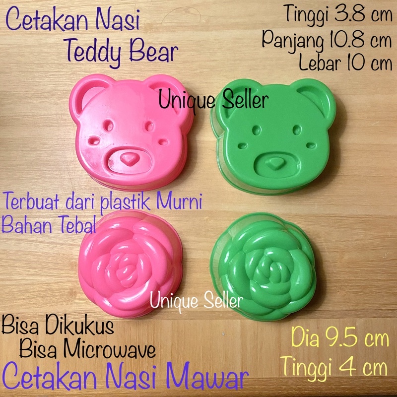 [1 pcs] Cetakan Nasi Bento Panda Mawar Sakura Matahari Twister Teddy Bear Beruang isi 1 / Cetakan Bento Mawar Matahari Sakura Teddy Bear Beruang / Cetakan Bunga Mawar Matahari Sakura Sunflower / Cetakan Puding Agar Jelly BL Product / Cetakan Nasi Plastik