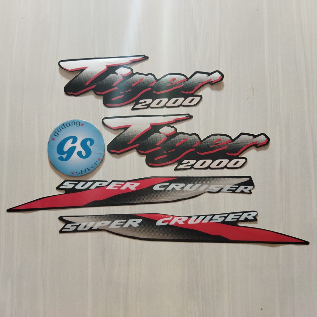 striping stiker motor honda tiger 2000 full hitam-silver