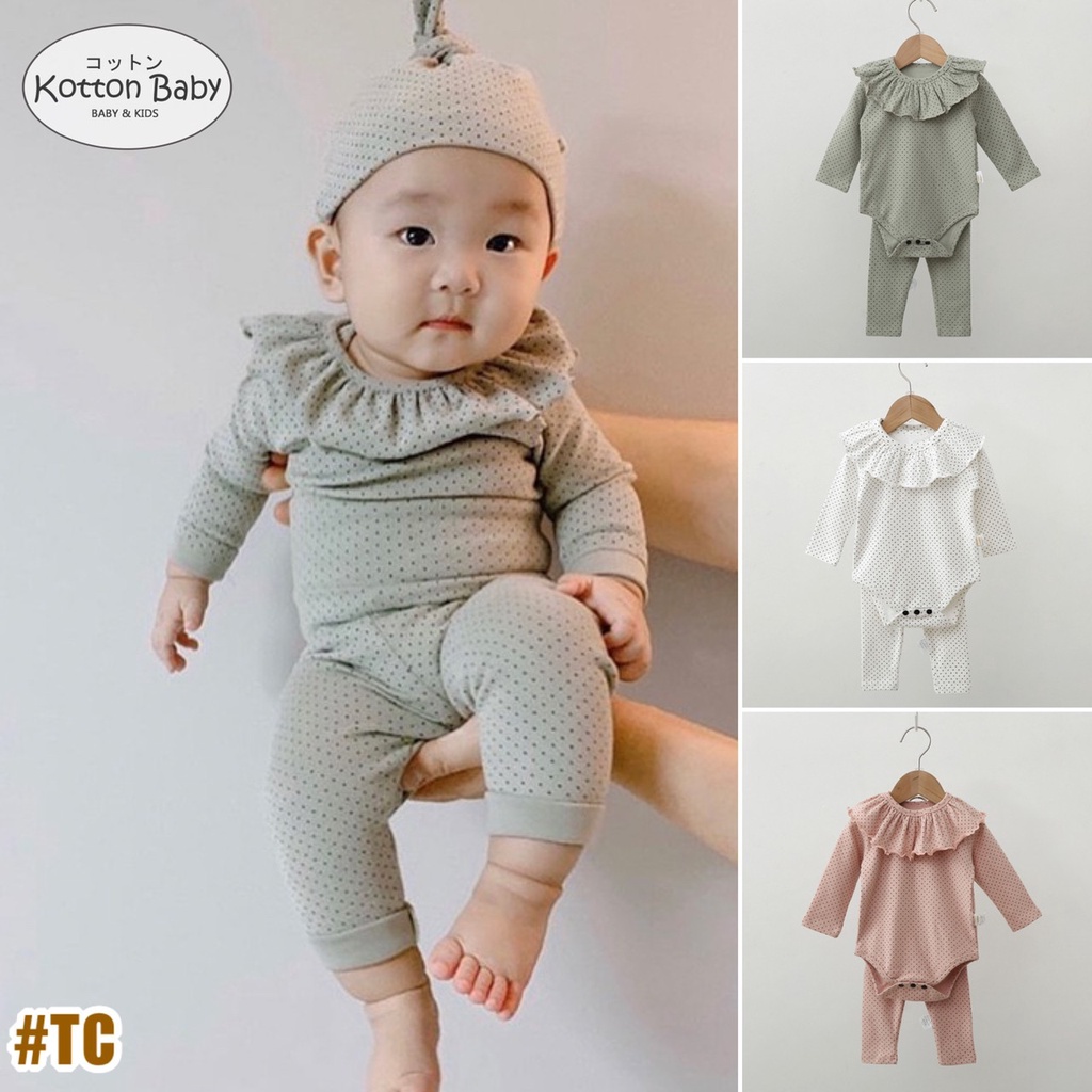 [ isi 3 ] 3-18bln JUMPER + BIB + CELANA PIYAMA BAYI ANAK BAJU JUMPSUIT ROMPER PEREMPUAN catalog TGLE TC