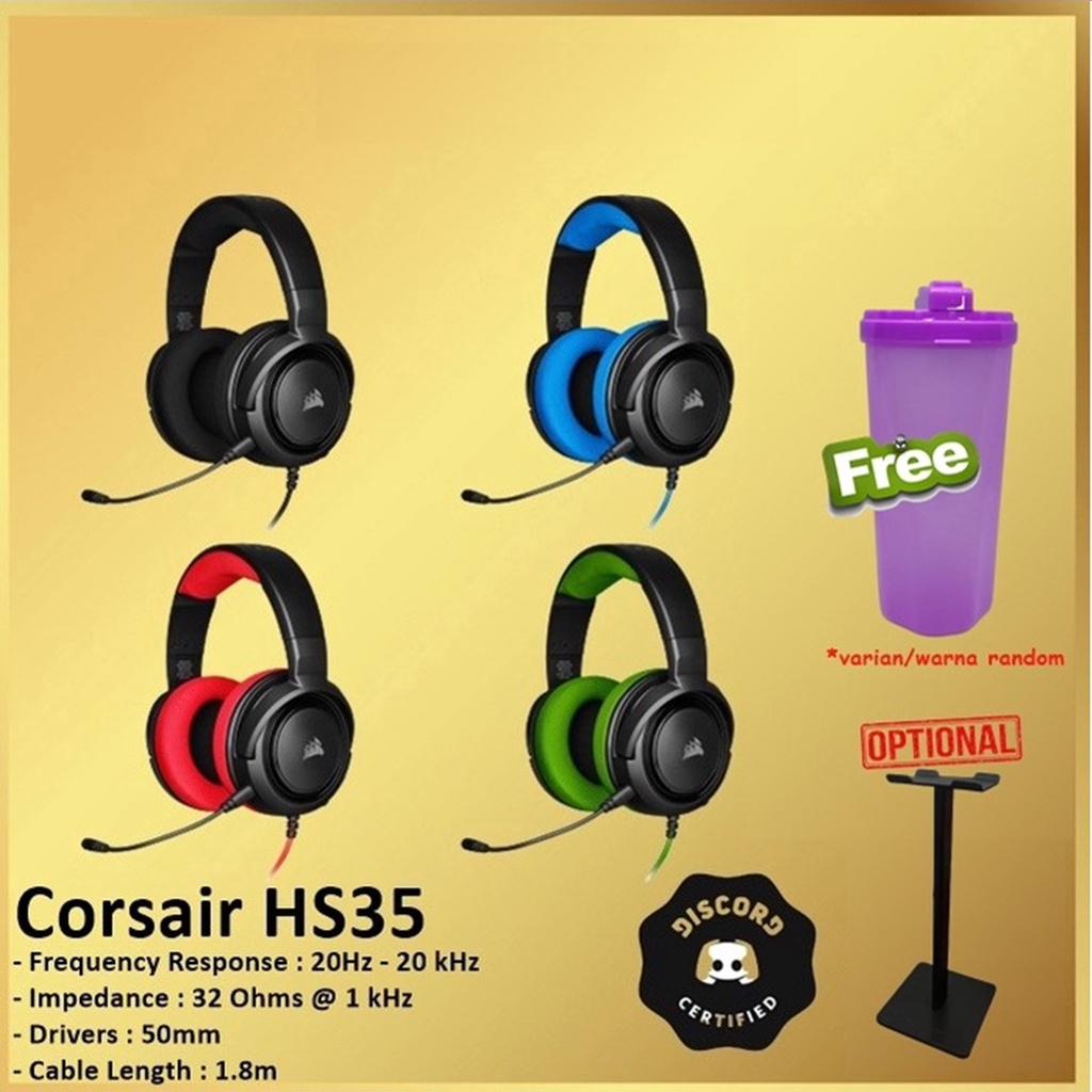 Corsair HS35 Stereo Multi Platform Gaming Headset Headphone HS 35