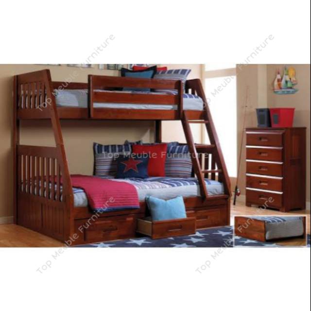 Tempat tidur anak-anak , tempat tidur bertingkat , tempat tidur jati