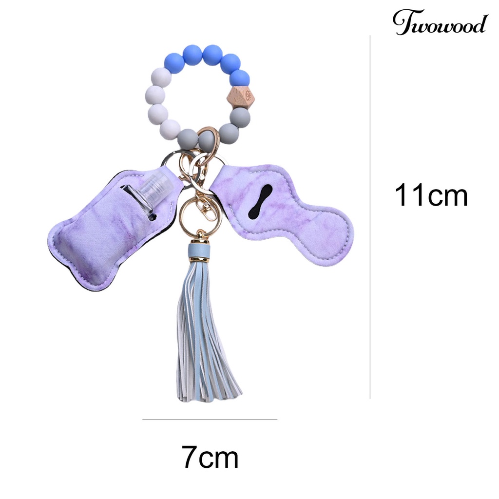 4pcs / Set Gelang Gantungan Kunci Manik-Manik Botol Lipstik Rumbai Bahan Silikon Tahan Air Untuk Pantai