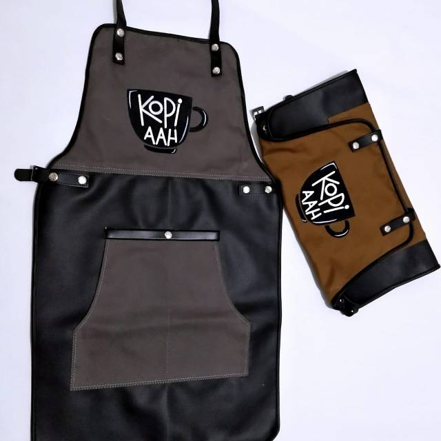 Apron barista celemek cafe apron barbershop celemek cukur rambut kanvas varian warna dan high quality sintetis for barbershop,waiter dll include bordir