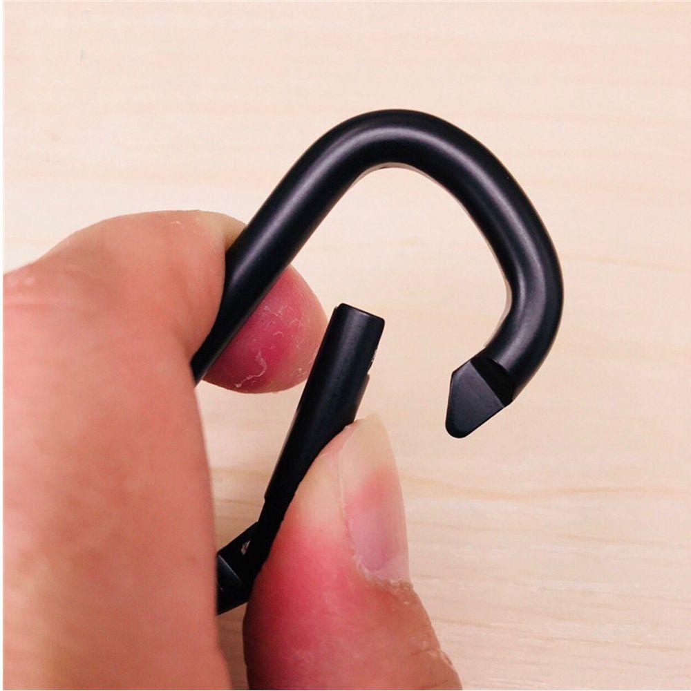 Nanas1 /5 /10pcs Warna Hitam Tombol Panjat Hitam Peralatan Olahraga Luar Ruangan Safety Alloy Carabiner