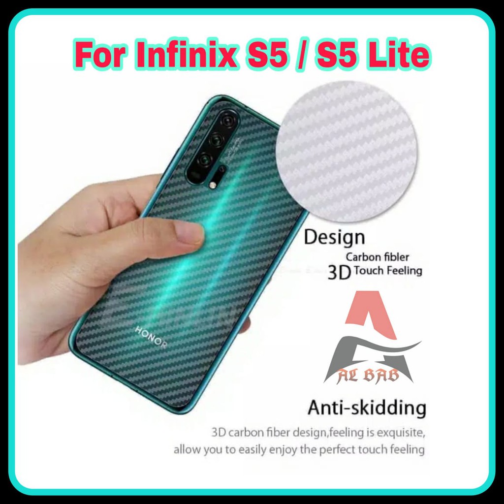 Garskin INFINIX S5 S5 LITE Back Screen Protector Skin Carbon INFINIX S5 S5 LITE