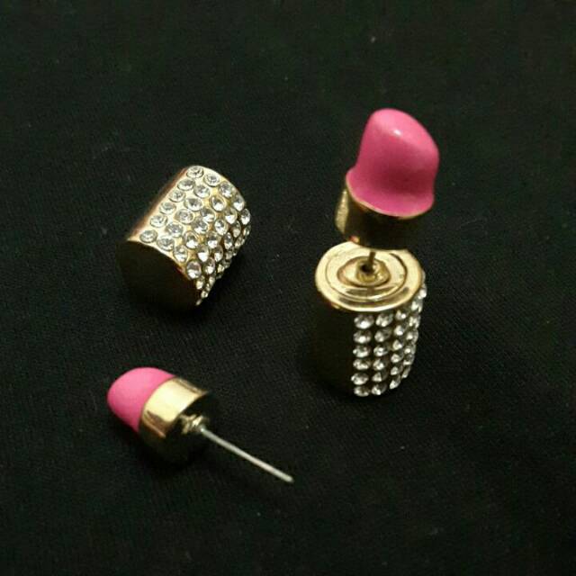 Anting tusuk anting stud tusuk anting kekinian import korea model lipstik