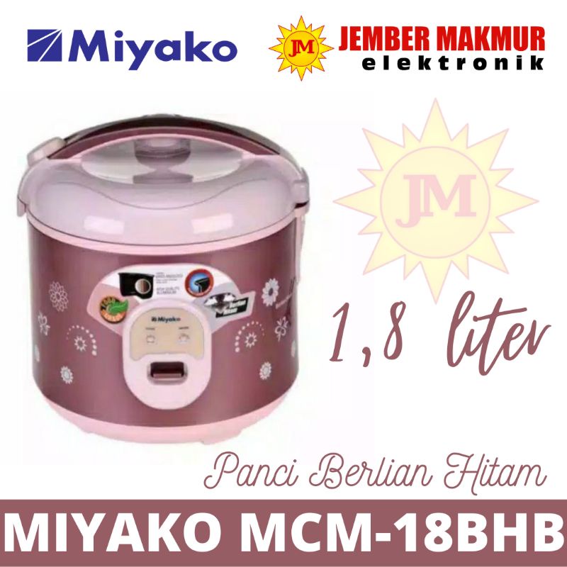 MIYAKO MAGIC COM MCM-18BHB 1,8LITER PANCI BERLIAN HITAM 18 bh 18 bhb
