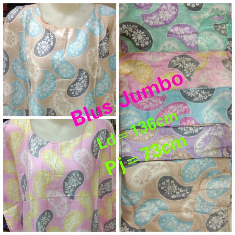 TERBARU Blus Santai Wanita Size Jumbo Warna Cerah