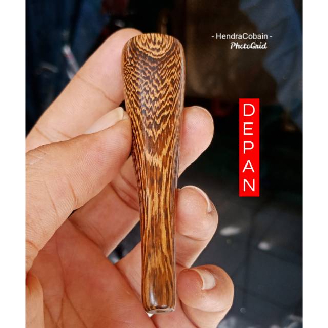 Pipa Cangklong Kayu Johar Motif Kulit Ular Antik