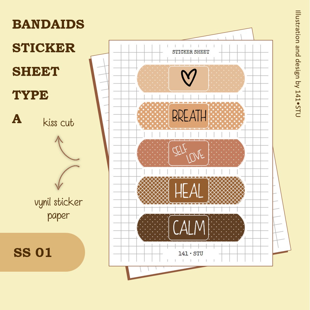 

[141-STU] Sticker Sheet Bandaids A