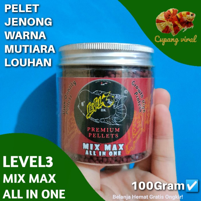 Pelet Louhan MIX MAX 100Gr - Pelet Jenong Mutiara dan Warna