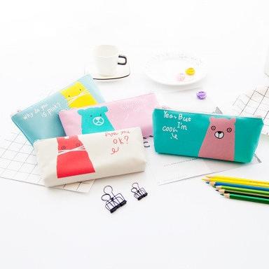

[PENCIL CASE] MINIMALIST Cartoon Animal Design / Dompet Pensil