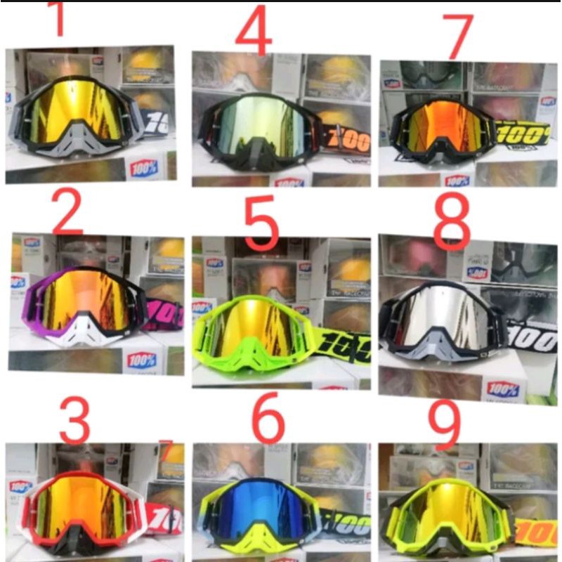 Helm Google Cross 100% Full Set 2 Lensa Termurah Kacamata Helm Cross