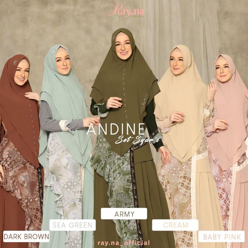 ORIGINAL Gamis Syari Andine Set by Rayna - Ray.Na gamis busui realpic