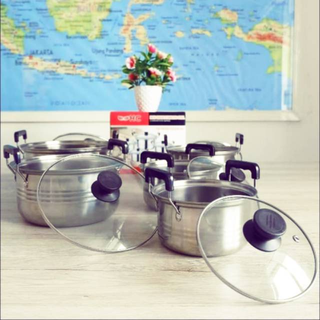 PANCI SET TUTUP KACA 10 SET HC STAINLESS