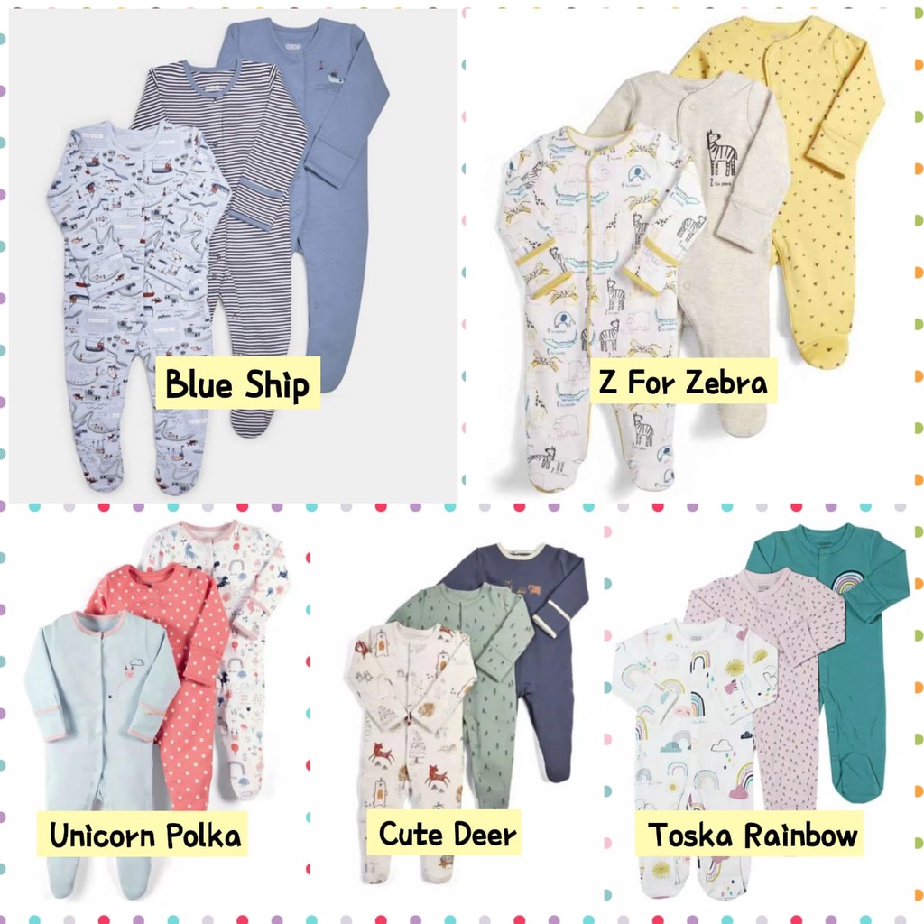 Sleepsuit 3 In 1 Bayi Newborn/ Sleepsuit Bayi Newborn / Baju Bayi Baru Lahir / Jumper Jumpsuit Bayi / Baju Lengan Panjang Bayi Cewek