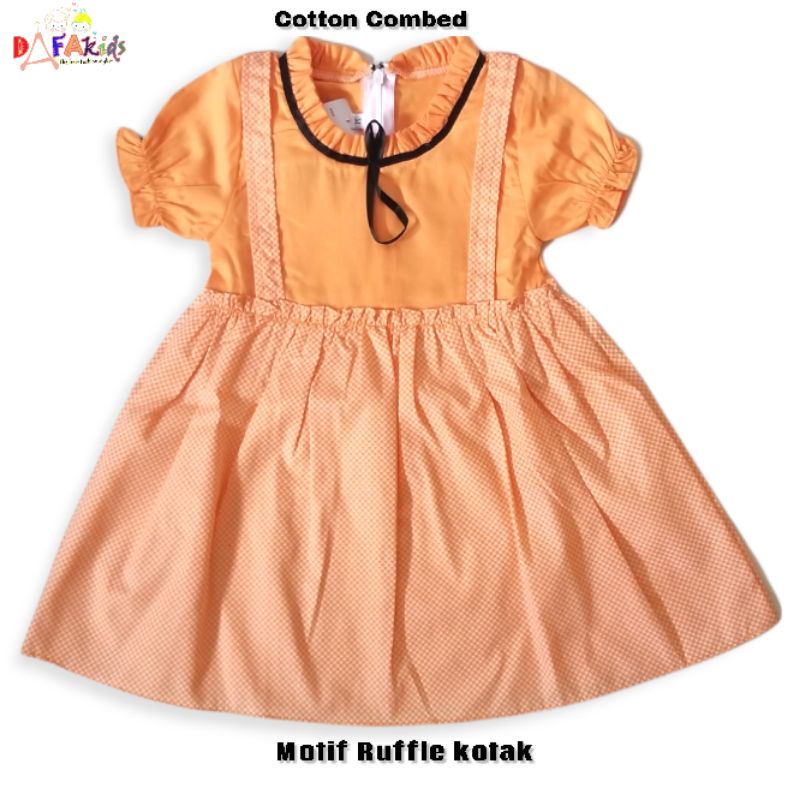 Dress Anak Perempuan motif Ruffle Kotak 1 2 3 4 tahun  baju anak cewek baju anak perempuan