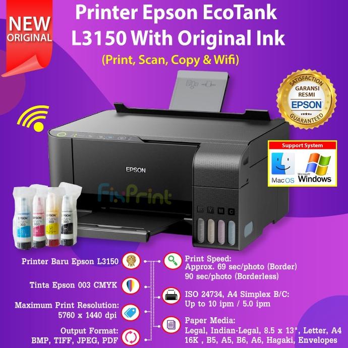 Printer Epson L3150 L 3150 EcoTank Wireless All In One Printer