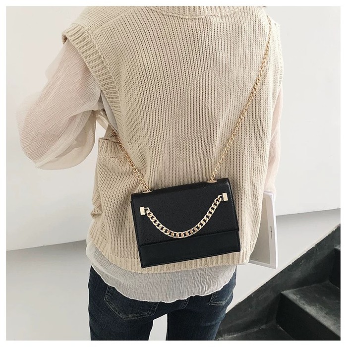 tas selempang hitam rantai melintang metal wanita pesta pergi sale bag