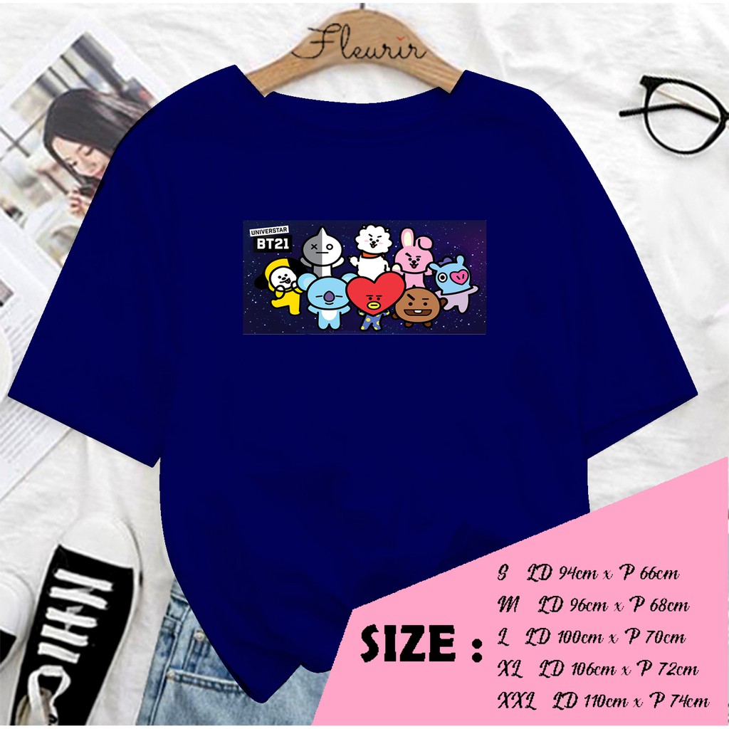 FLEURIR - KAOS UNIVERSTAR KPOP WANITA DEWASA LENGAN PENDEK TEE UNISEX WANITA