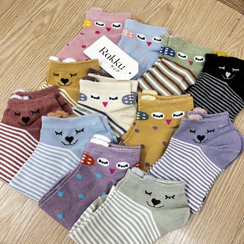 Kaos Kaki Wanita Lucu Korea Import Ada Kuping di Tumit Good Quality