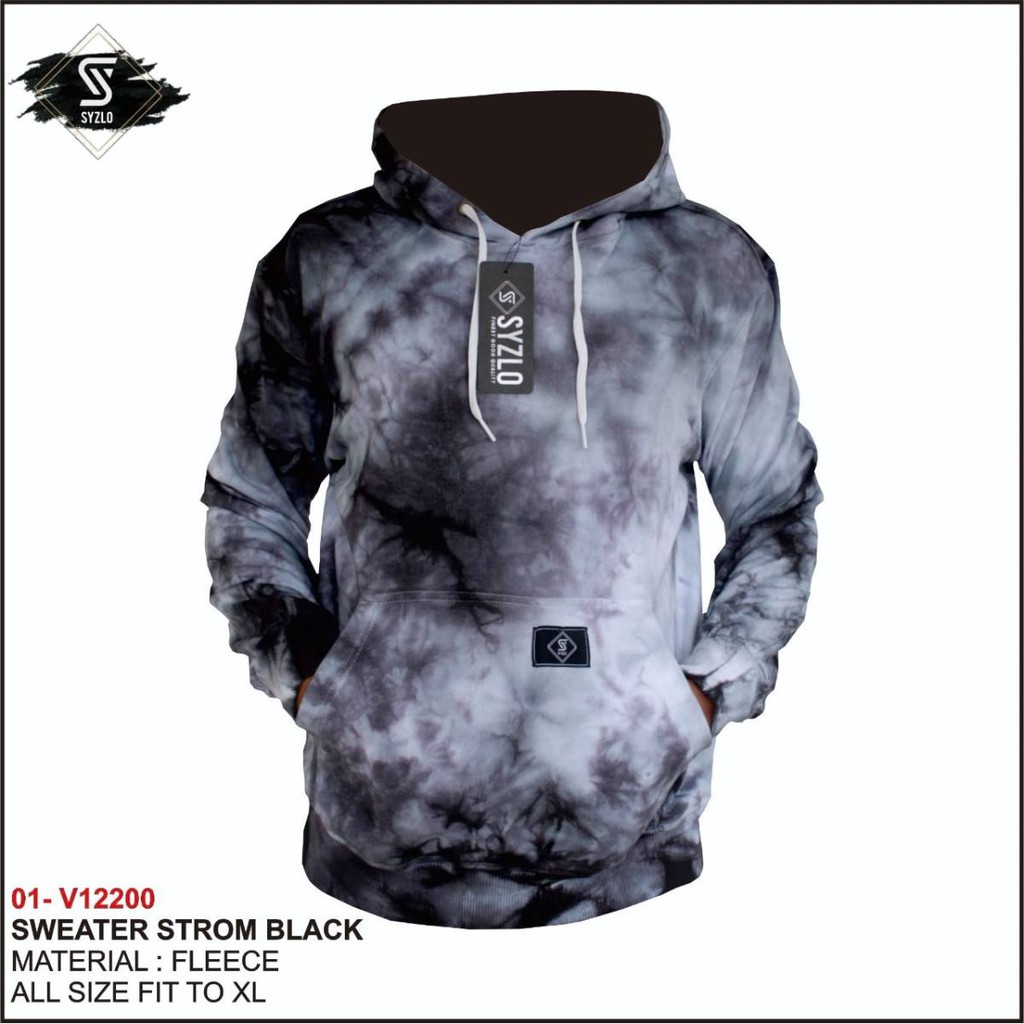 Sweater Hoodie Washing SYZLO Original - Jaket Sweater Hoodie Cotton Fleece - Sweater Tie Dye Unisex