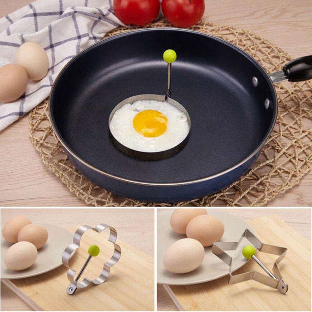 【 ELEGANT 】 Cetakan Penggorengan Telur Aksesoris Love Bentuk Bunga Bintang Alat Dapur Stainless Steel Cetakan Telur Dadar Goreng