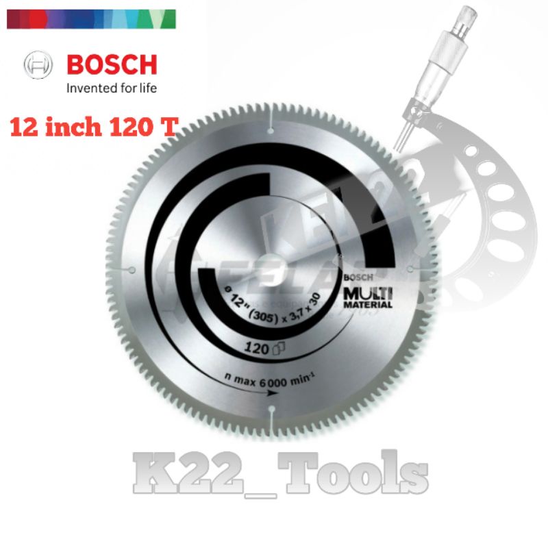 MATA GERGAJI BOSCH 12" INCH 120 T MULTI MATERIAL ALUMINIUM / SAW BLADE BOSCH 12" MULTI MATERIAL