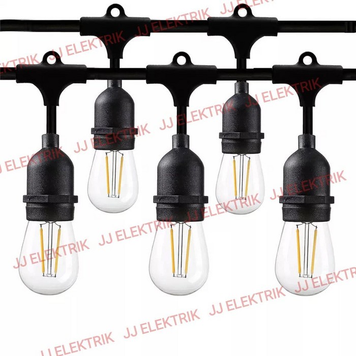 Kabel Fitting Gantung Lampu Outdoor Taman Dekorasi 20M 40 Fitting