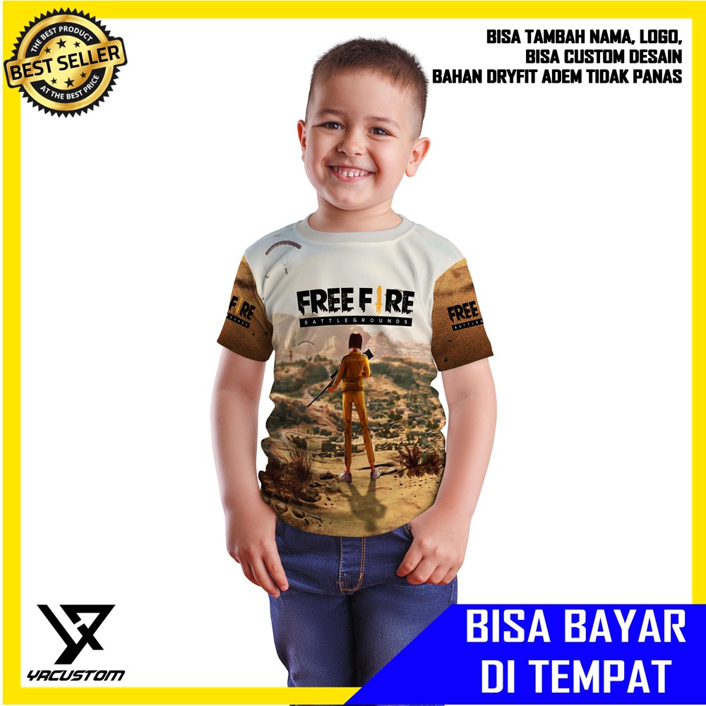 Baju Anak FF free Fire Map Kalahari Jersey Kaos Gaming