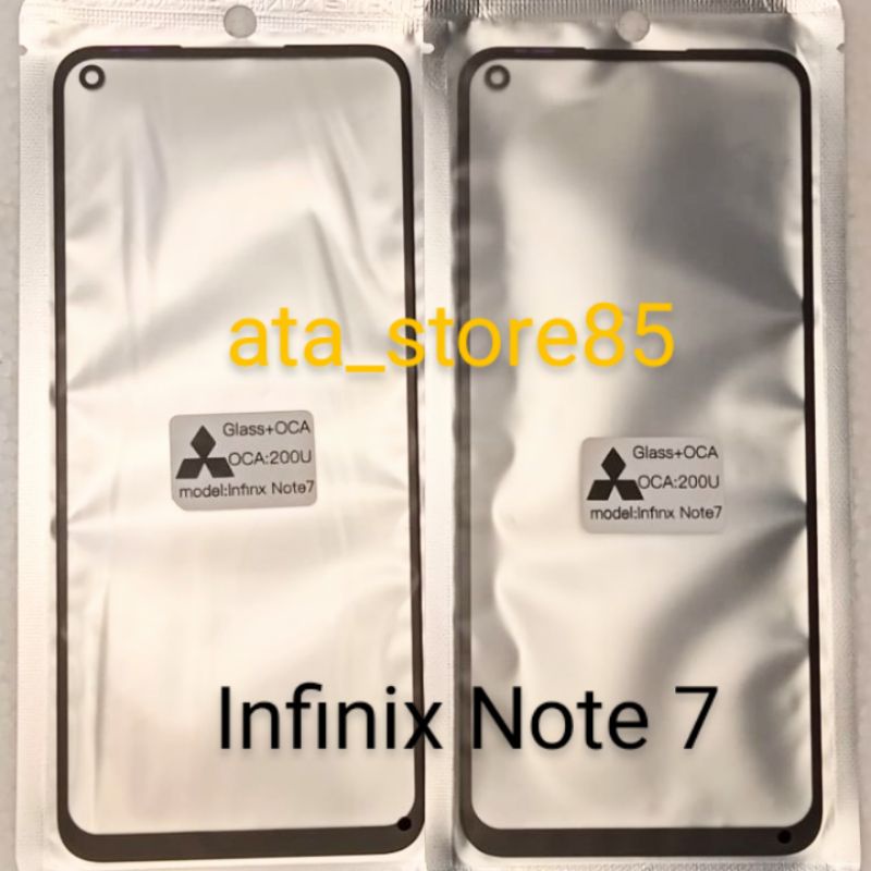 Kaca Depan TS TC Touchscreen Glass LCD+Lem Oca Kering Infinix Note7 | Infinix Note 7 Original