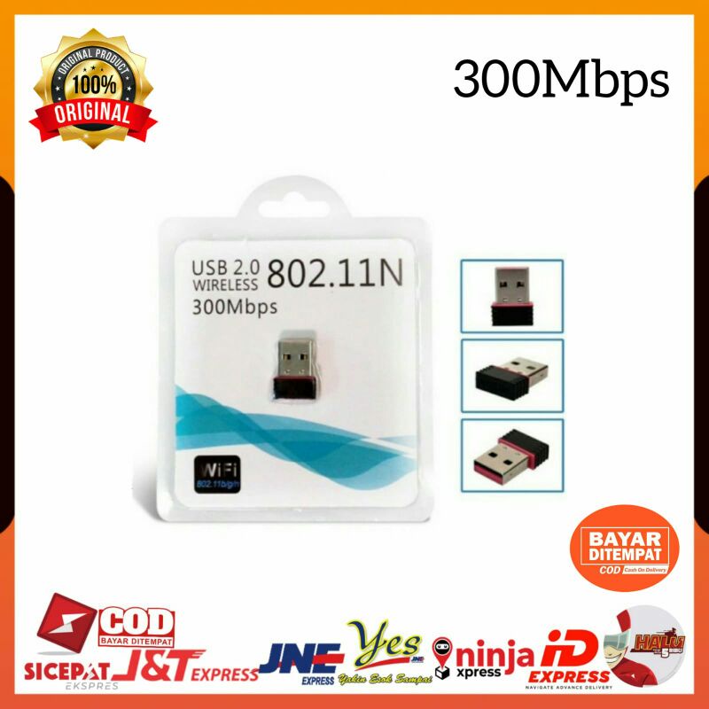 (COD) USB WIFI ADAPTER 300 MBPS / USB WIFI MINI DONGLE 300MBPS / KONEKTOR WIFI UNTUK KOMPUTER PC MENANGKAP SIGNAL WIFI