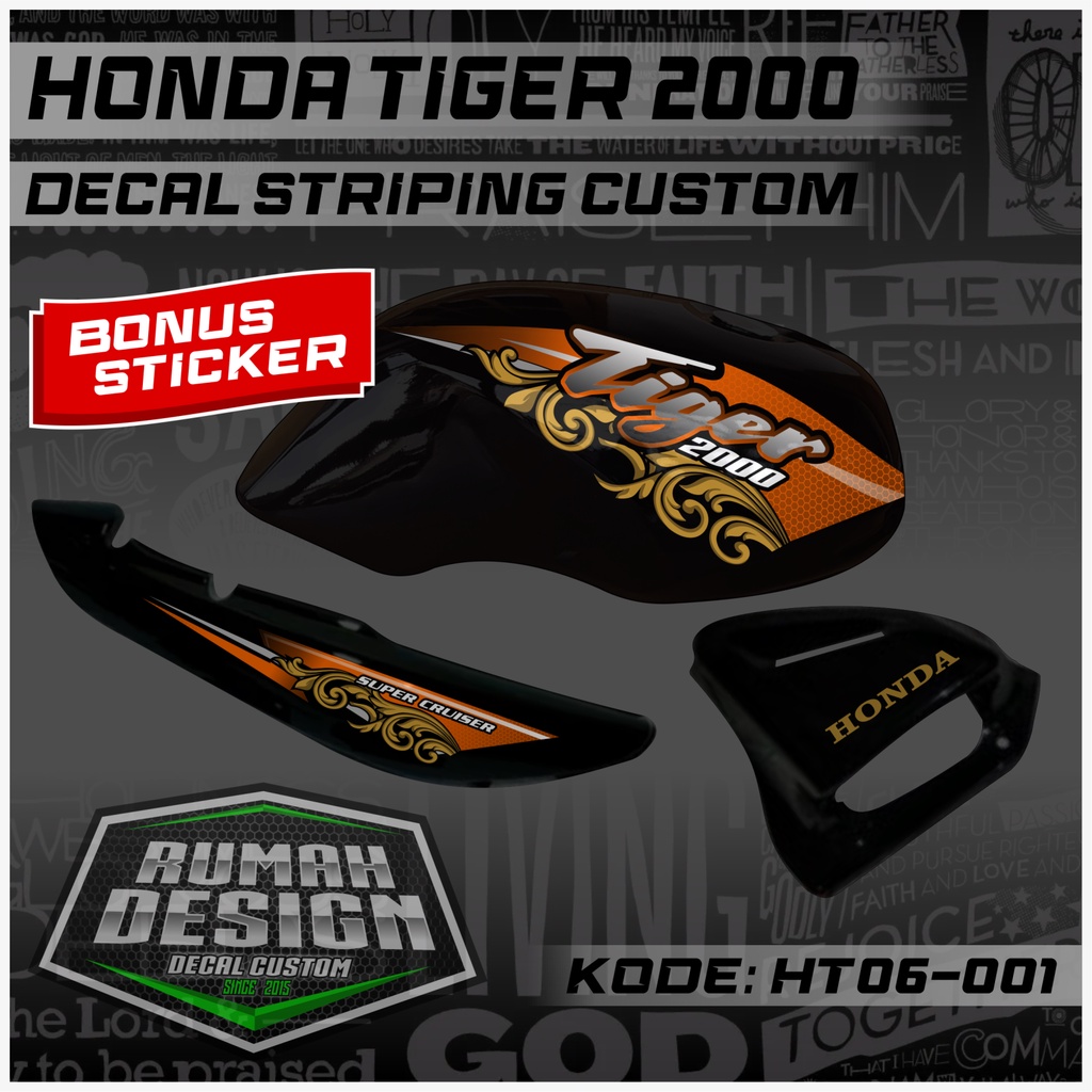DECAL STICKER STRIPING  HONDA TIGER 2000 06