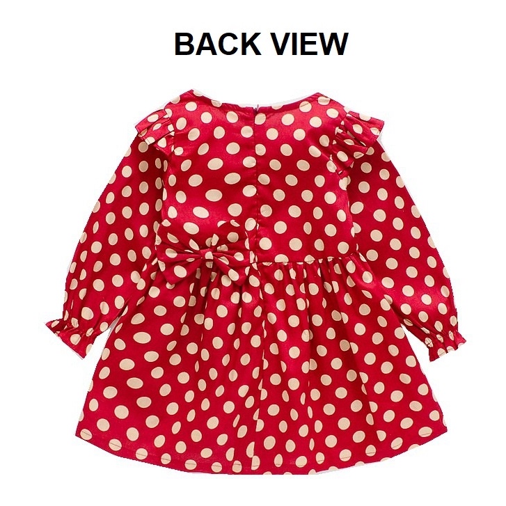 DR9-Dress Anak Bayi Perempuan Red Big Dot