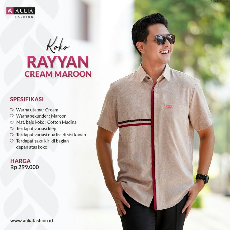 AULIA FASHION KOKO TERBARU RAYYAN COKLAT CREM MARON COUPLE LEBARAN