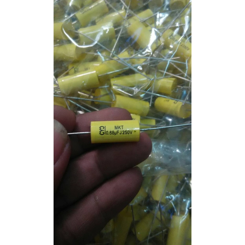 Jual capasitor MKT 0 68uf 250v Berkualitas